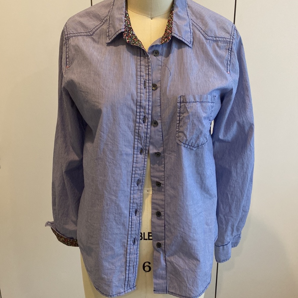 Anthropologie | Pinstripe Buttondown Top